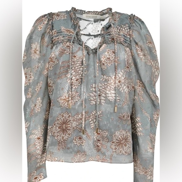 Women’s BISHOP + YOUNG Sydney blouse in jade floral- Size XS - Picture 1 of 8